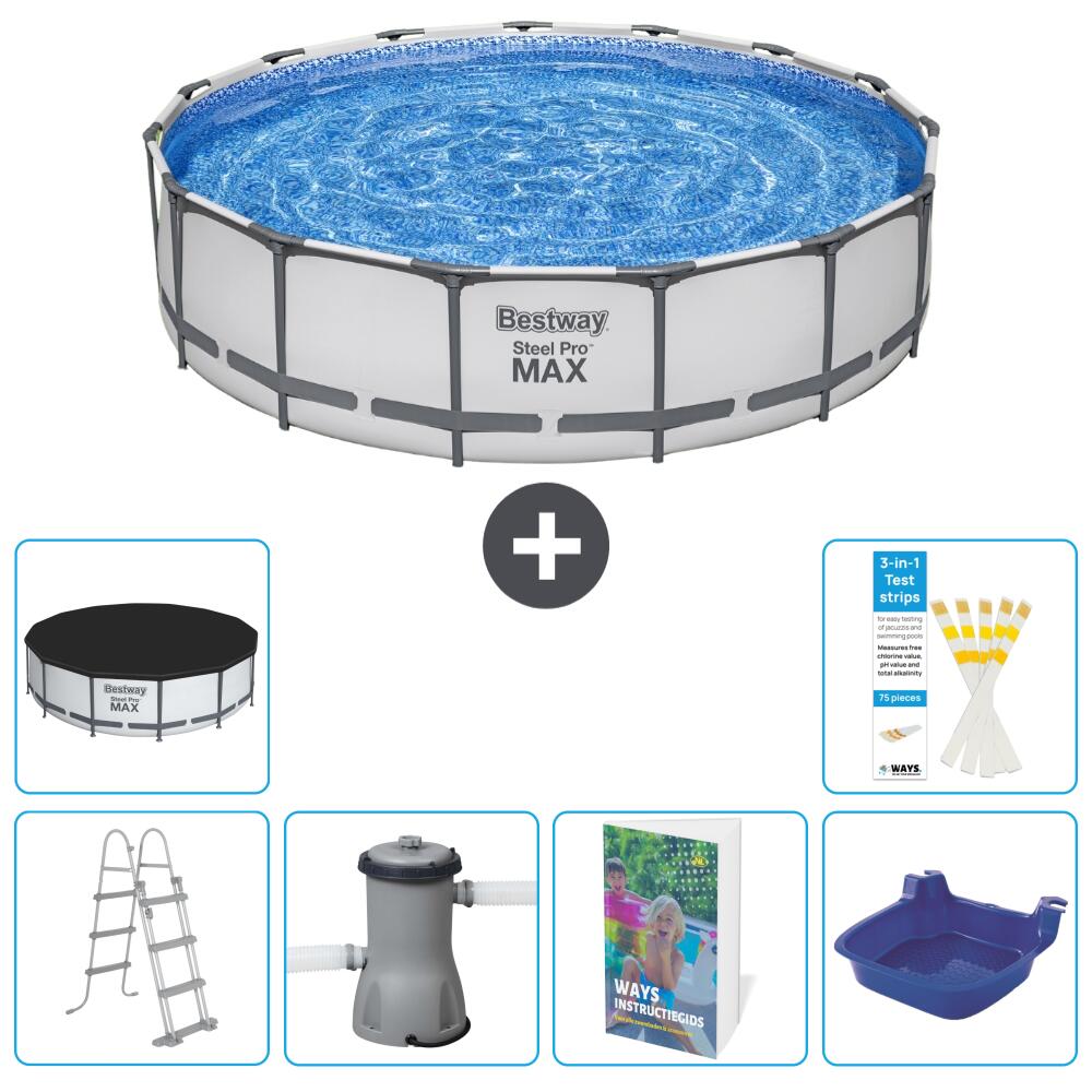 BESTWAY Basen Steel Pro MAX Okrągły - 457x122 cm - 7-częściowy S662
