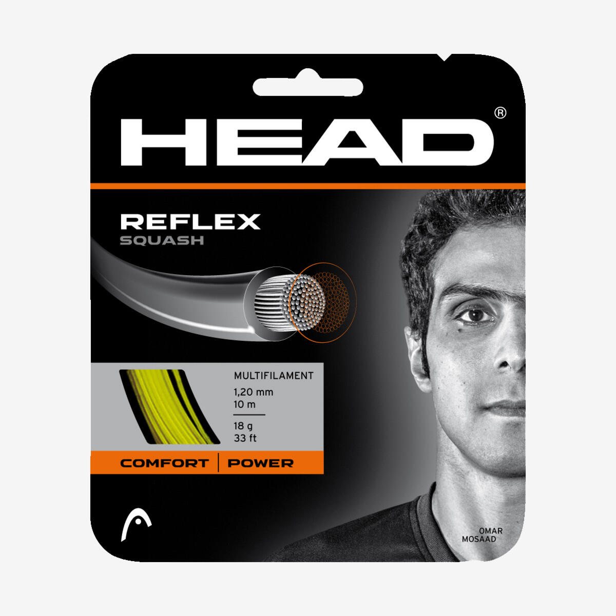 Naciąg do squasha Head Reflex 1.30 żółty