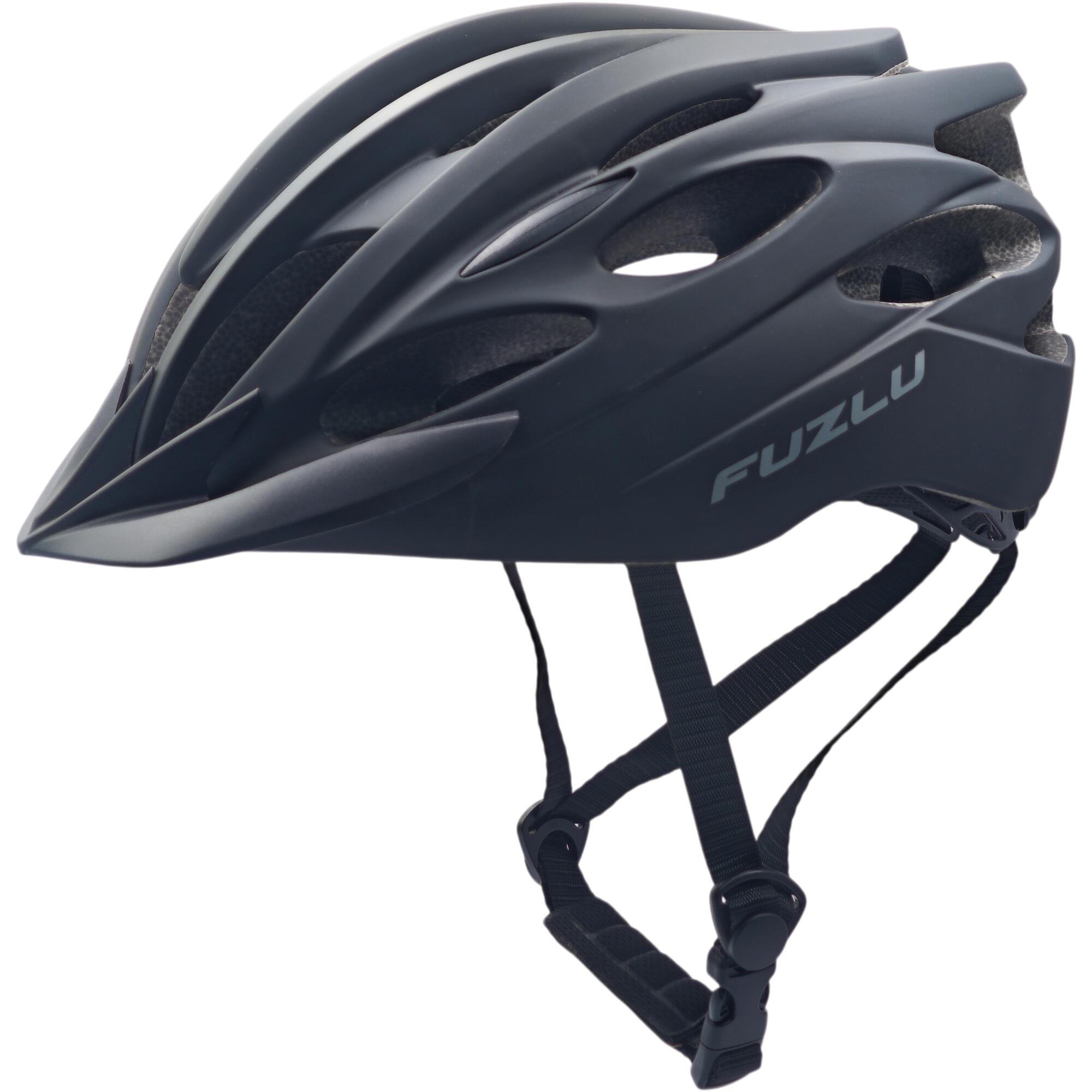 Kask rowerowy FUZLU Chaser YB-15 z lampką Matte Black rozm. XL ( 56 - 64 CM )