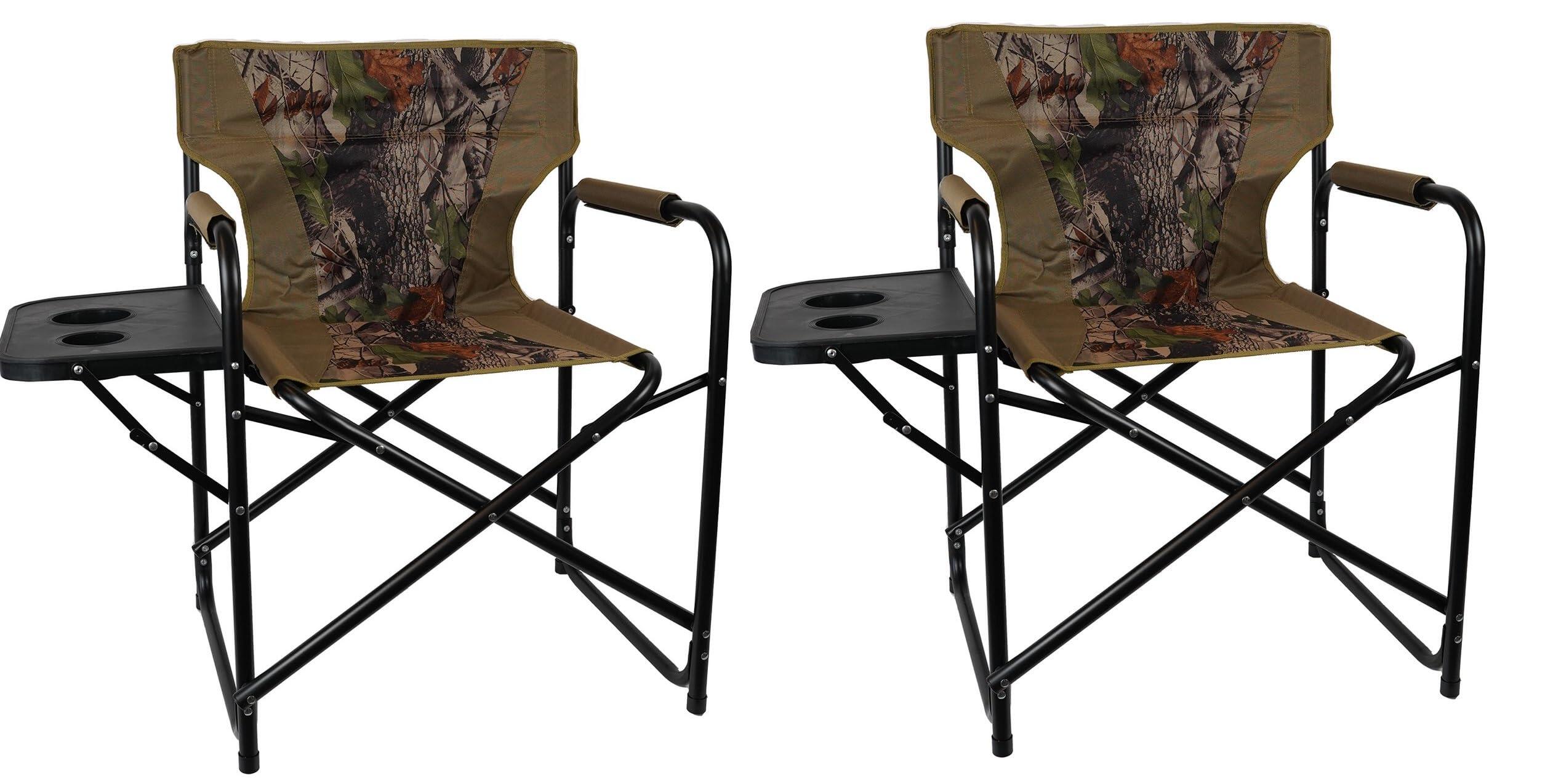 Krzesło kempingowe z stolikiem - 2 sztuki - camo