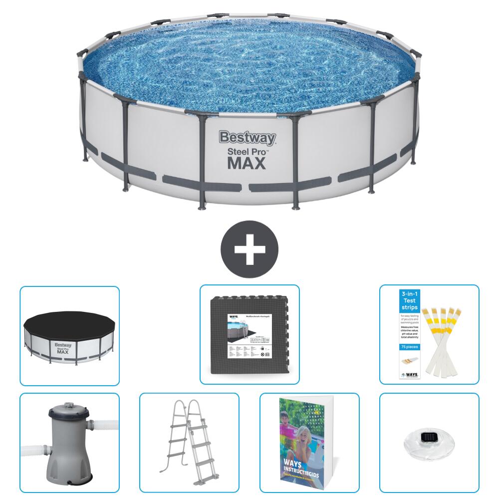 BESTWAY Basen Steel Pro MAX Okrągły - 427x122 cm - 8-częściowy S608