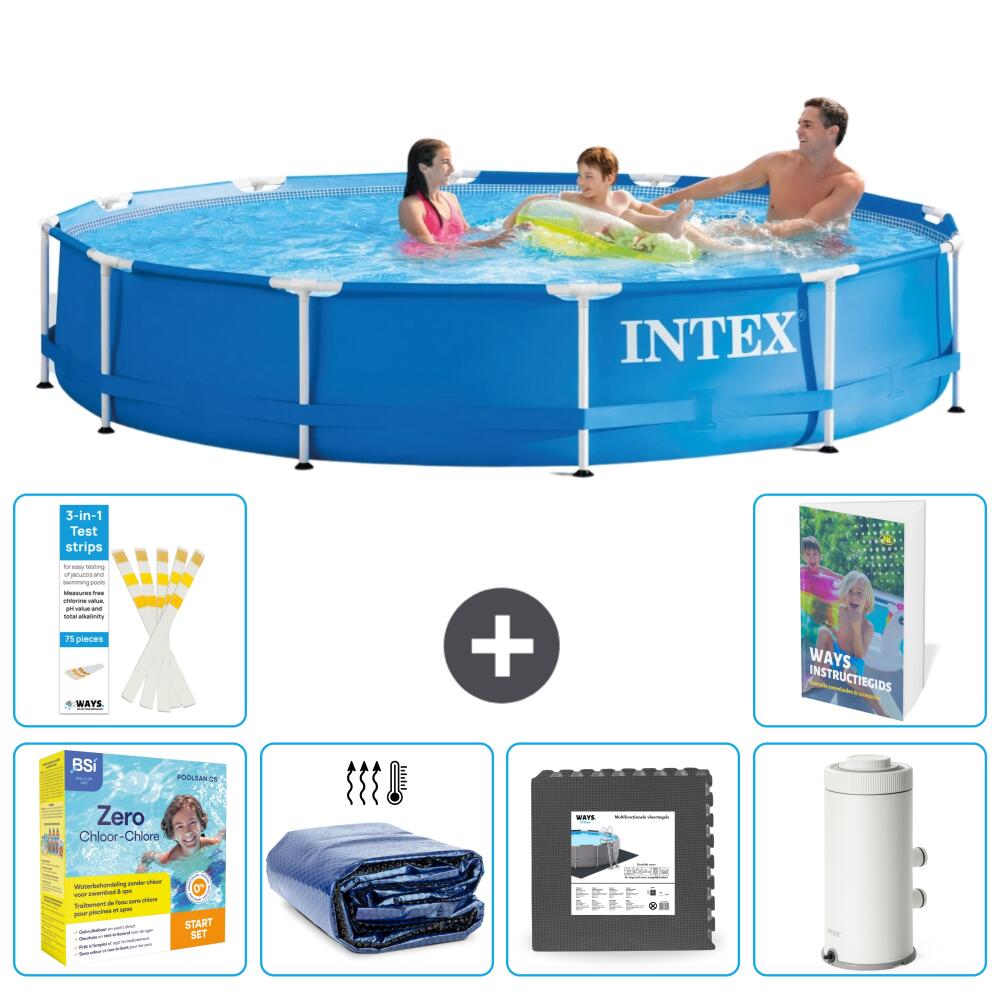 INTEX Basen ze stelażem Okrągły - 366x76 cm - 7-częściowy S111