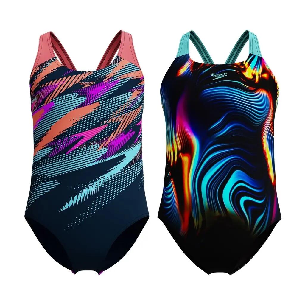 Dziewczęcy jednoczęściowy kostium kąpielowy Speedo Digital Placement Splashback