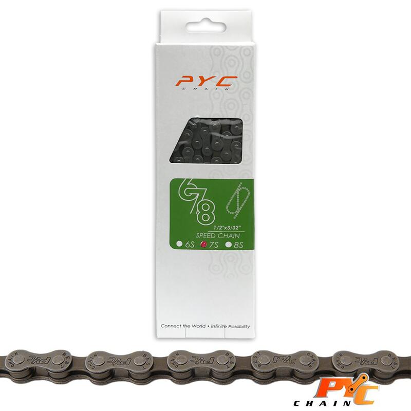 Łańcuch rowerowy P.Y.C. 7 biegów 116 ogniw 1/2 x 3/32 kompatybilny z Shimano