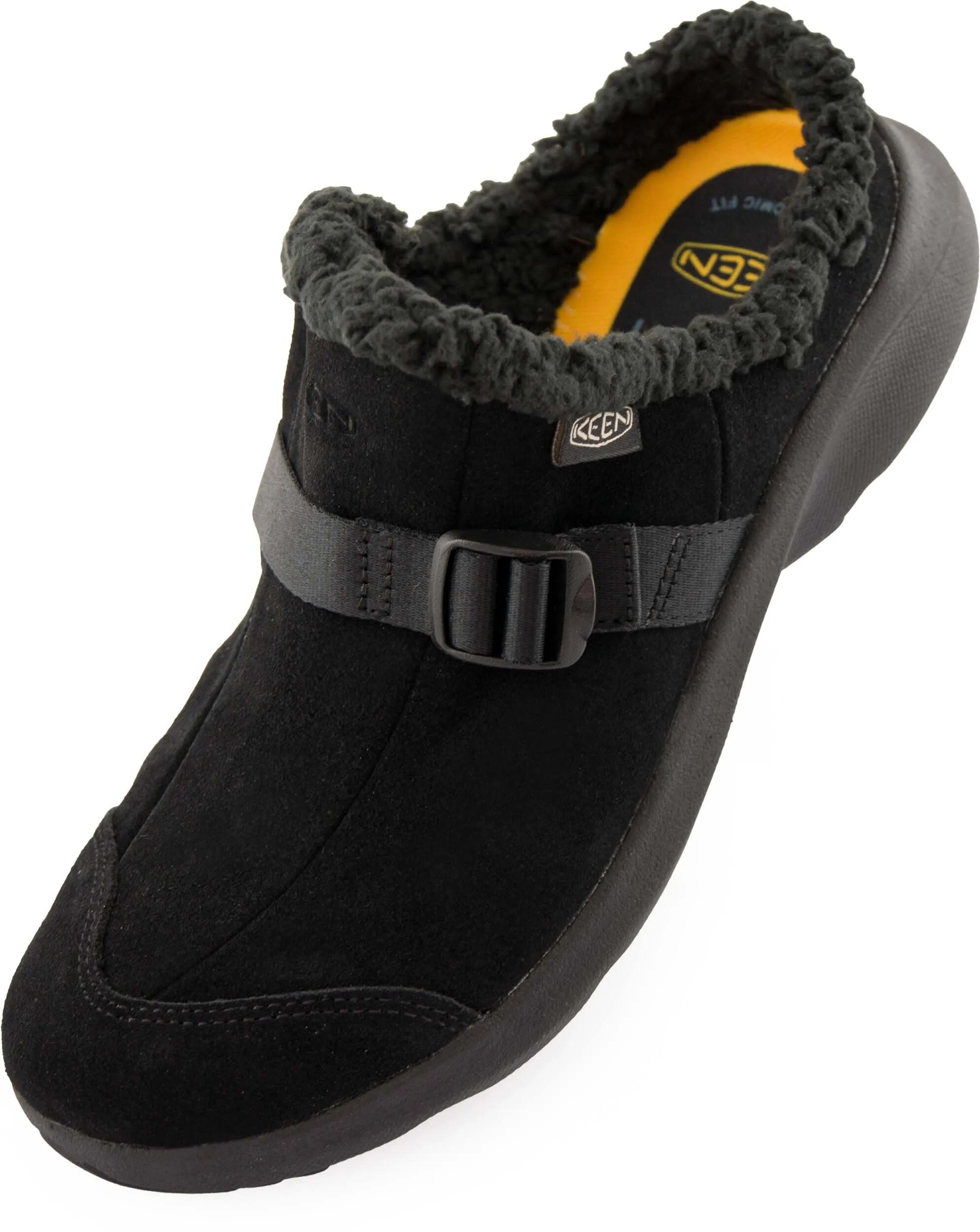 Keen Hood Clog damskie Black - mule z pluszową wyściółką