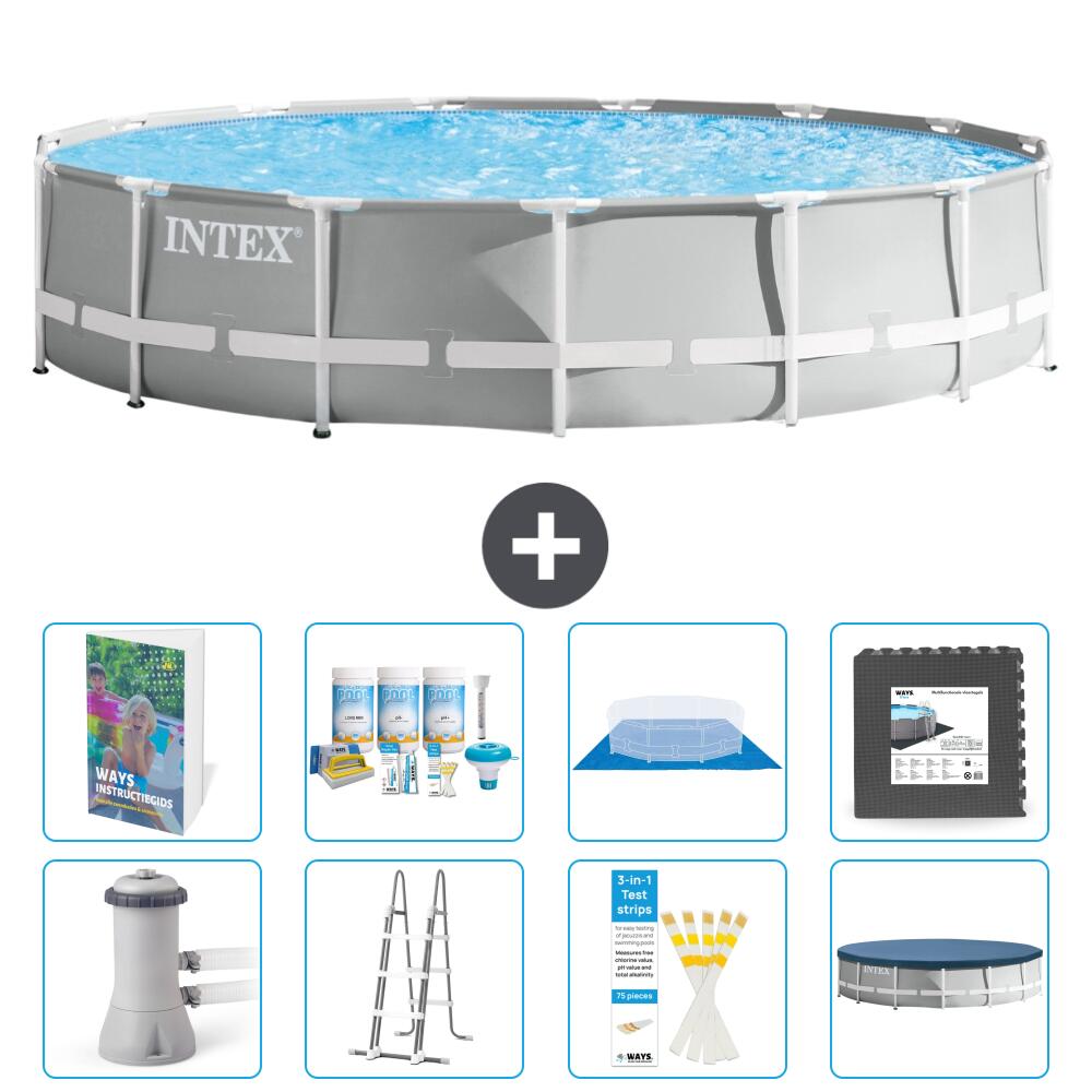 INTEX Basen Prism Frame Okrągły - 457x107 cm - 9-częściowy S581