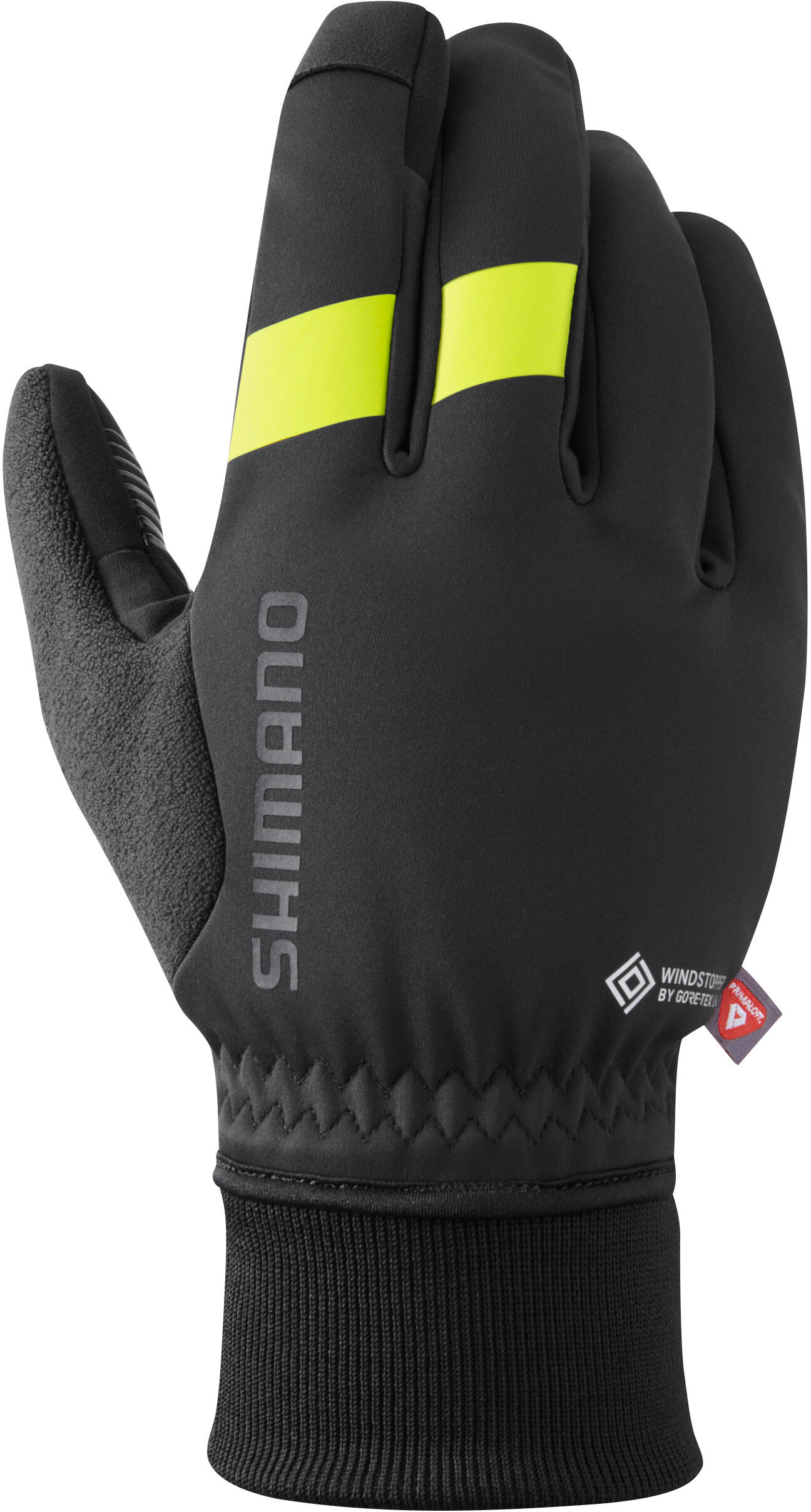 Rękawiczki kolarskie WINDSTOPPER Primaloft, czarno-żółte