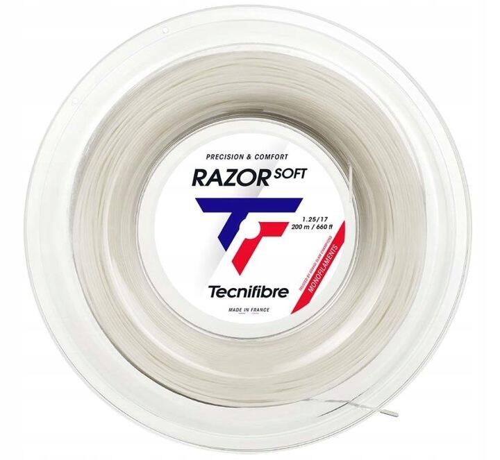 Naciąg tenisowy biały Tecnifibre Razor Soft (200 m) Szpula