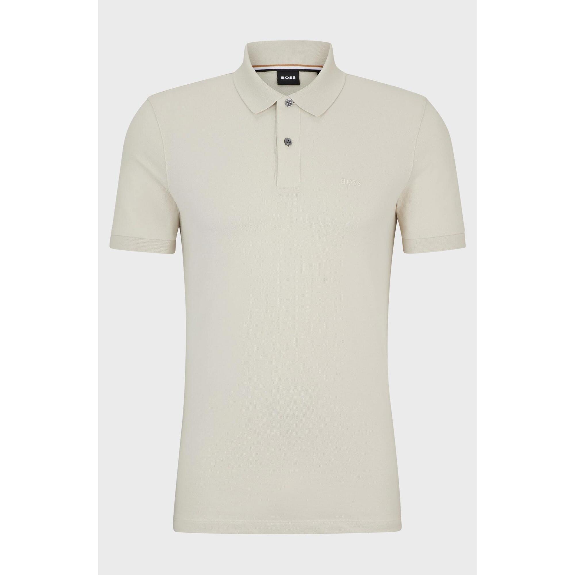 Koszulka Polo męska BOSS Pallas Open White regular fit beżowa (50468301-131)