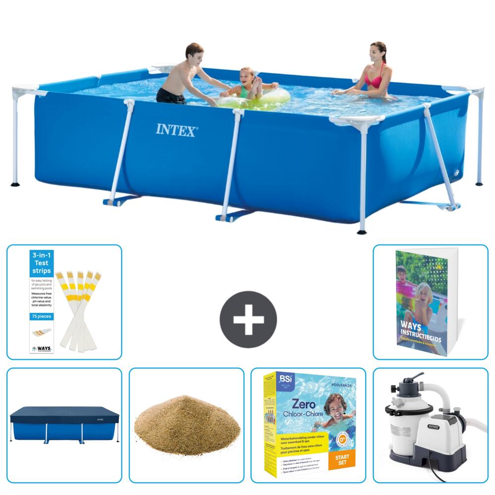 INTEX Basen ze stelażem Prostokątny - 300x200x75 cm - 7-częściowy S170