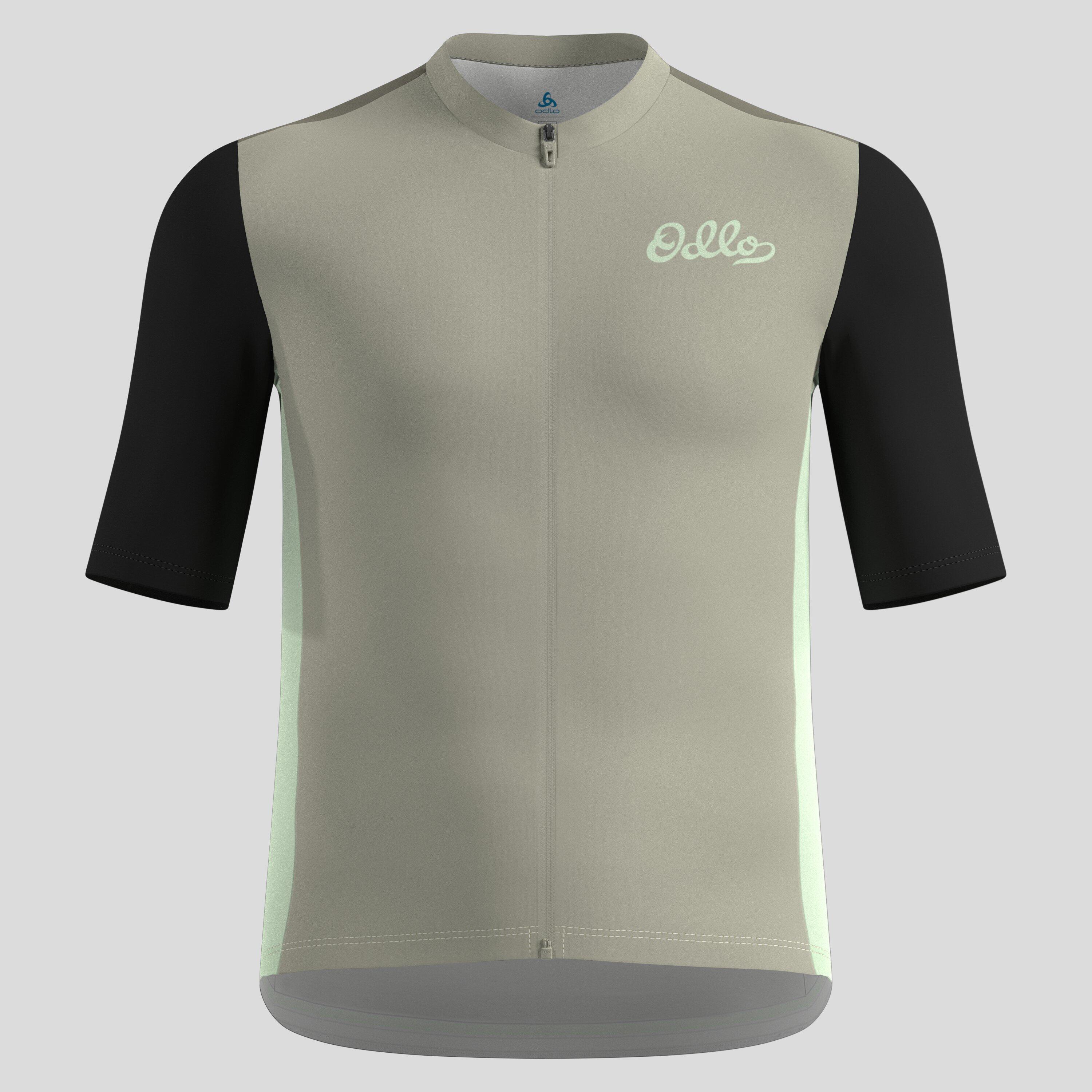 Koszulka kolarska Odlo Essential Heritage Print T-Shirt S/U Collar S/S Full Zip