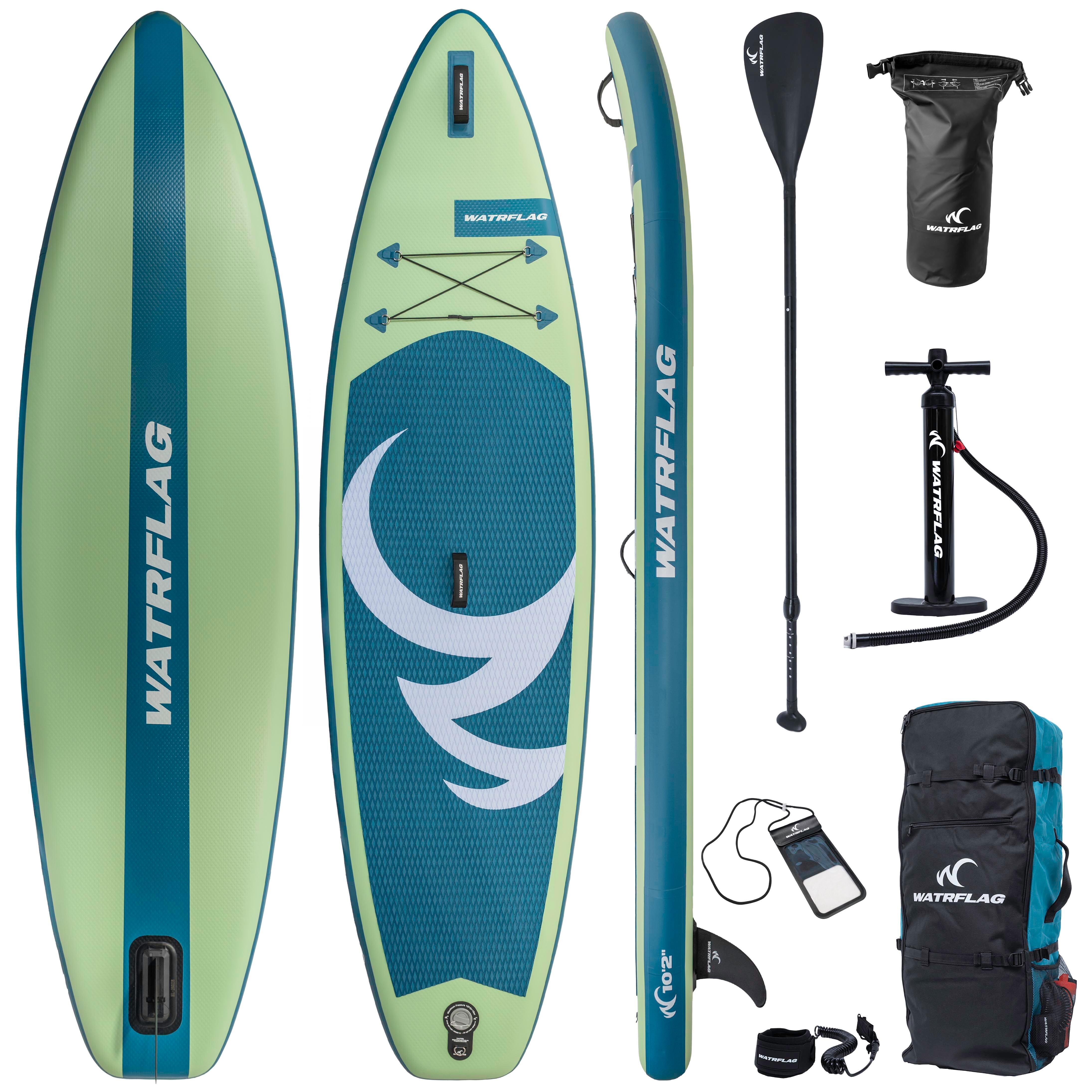 Premium Deska SUP WATRFLAG Spinner Green 10'2 ALLROUND + EXTRA Bag Pack