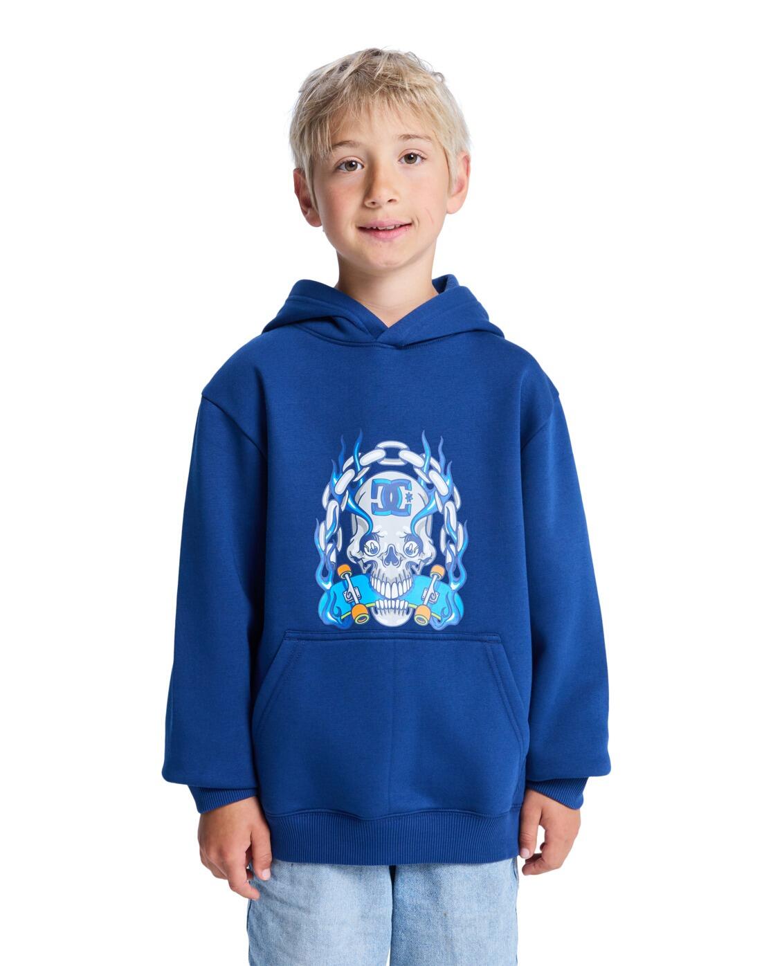 Bluza z kapturem dla Chłopcy BURNING SKULL Niebieski