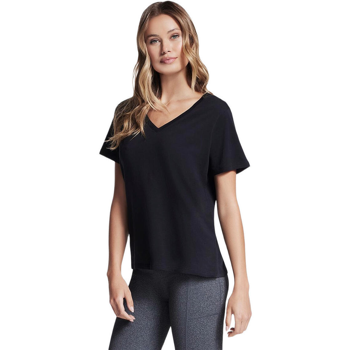 Koszulka damskie Skechers Pima V Neck Tee