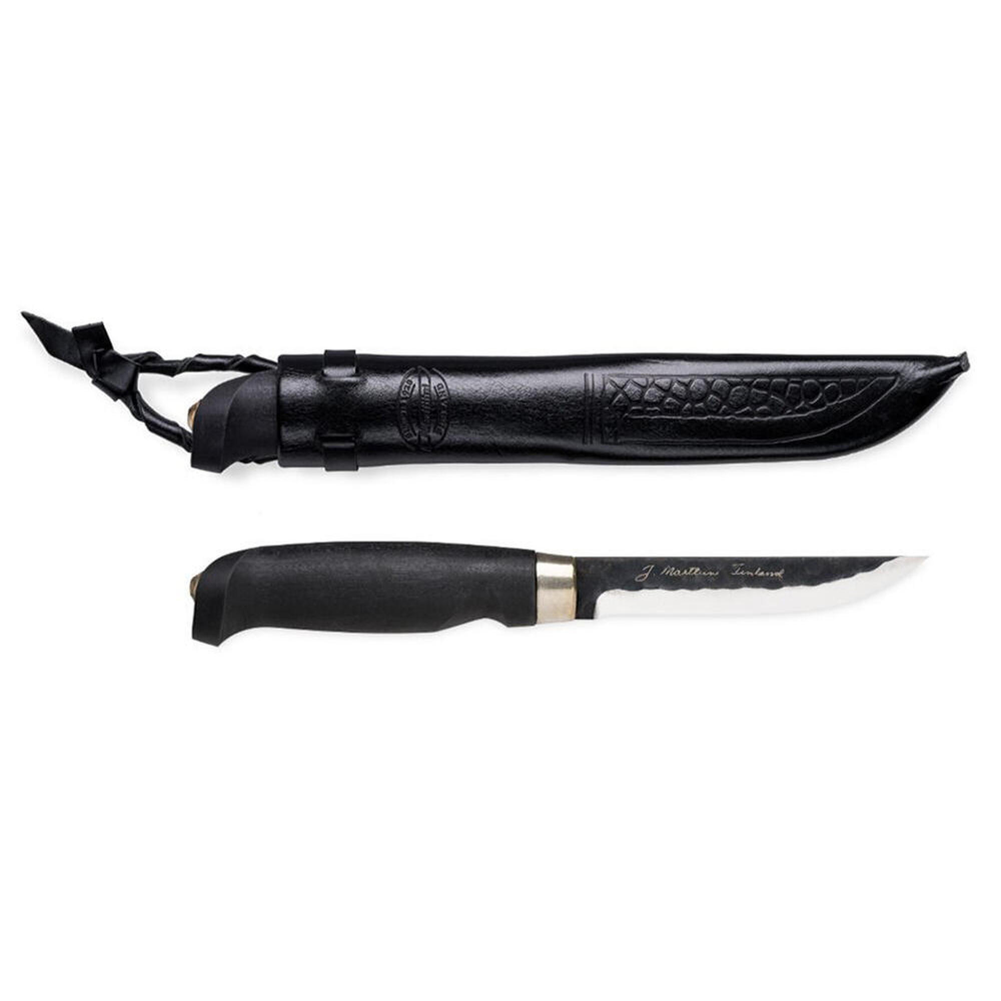 Nóż Lynx Black Edition stal węglowa 80CrV2 skórzana pochwa