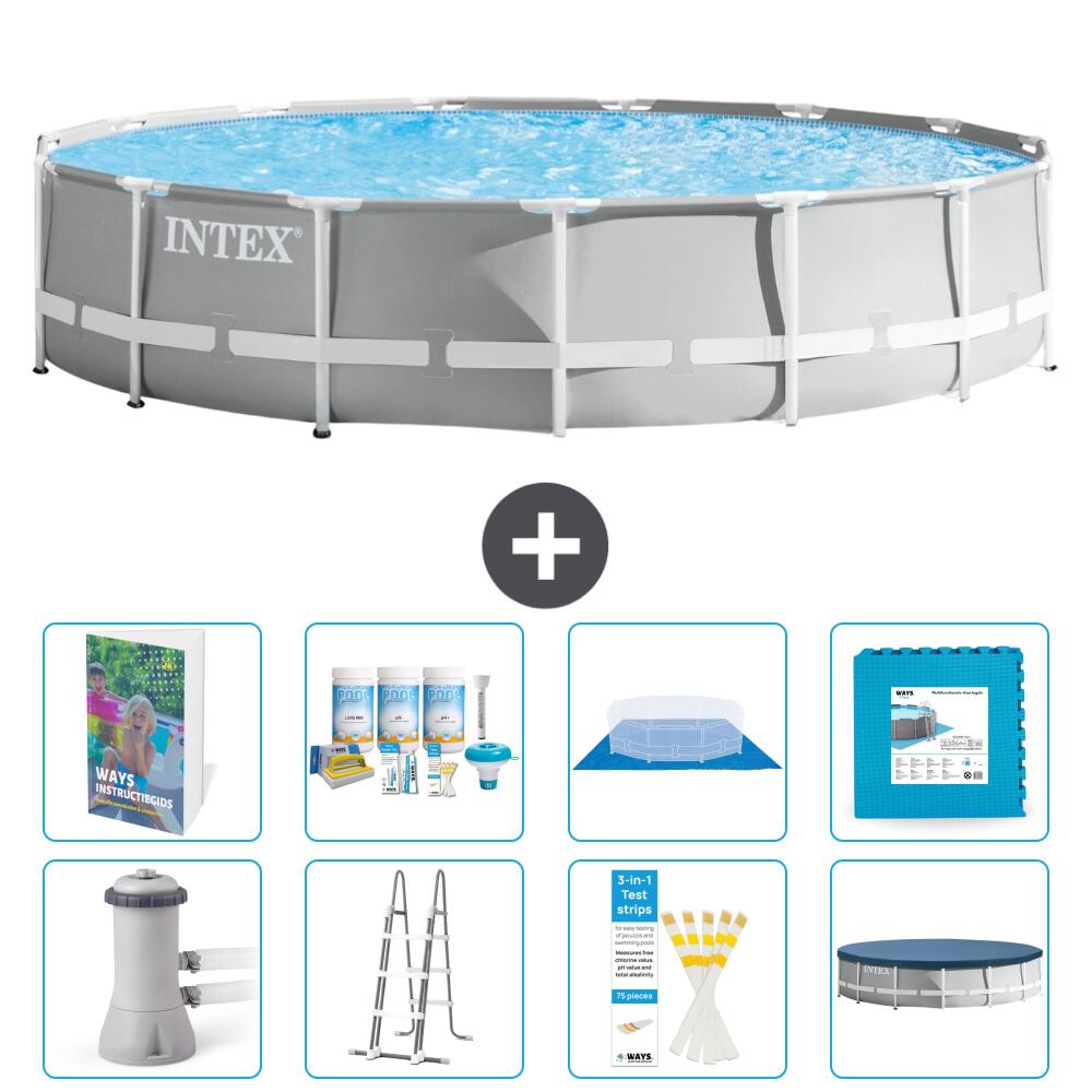 INTEX Basen Prism Frame Okrągły - 457x107 cm - 9-częściowy S536