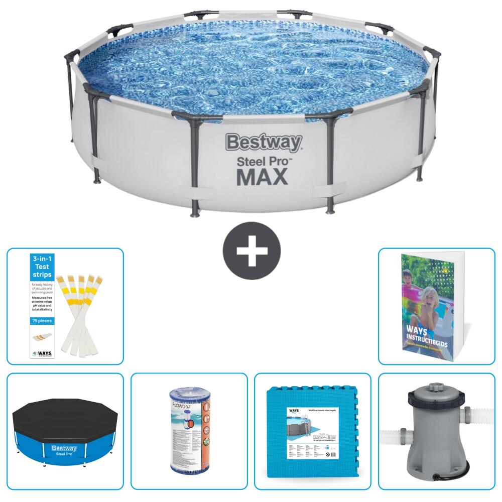 BESTWAY Basen Steel Pro MAX Okrągły - 305x76 cm - 7-częściowy S146