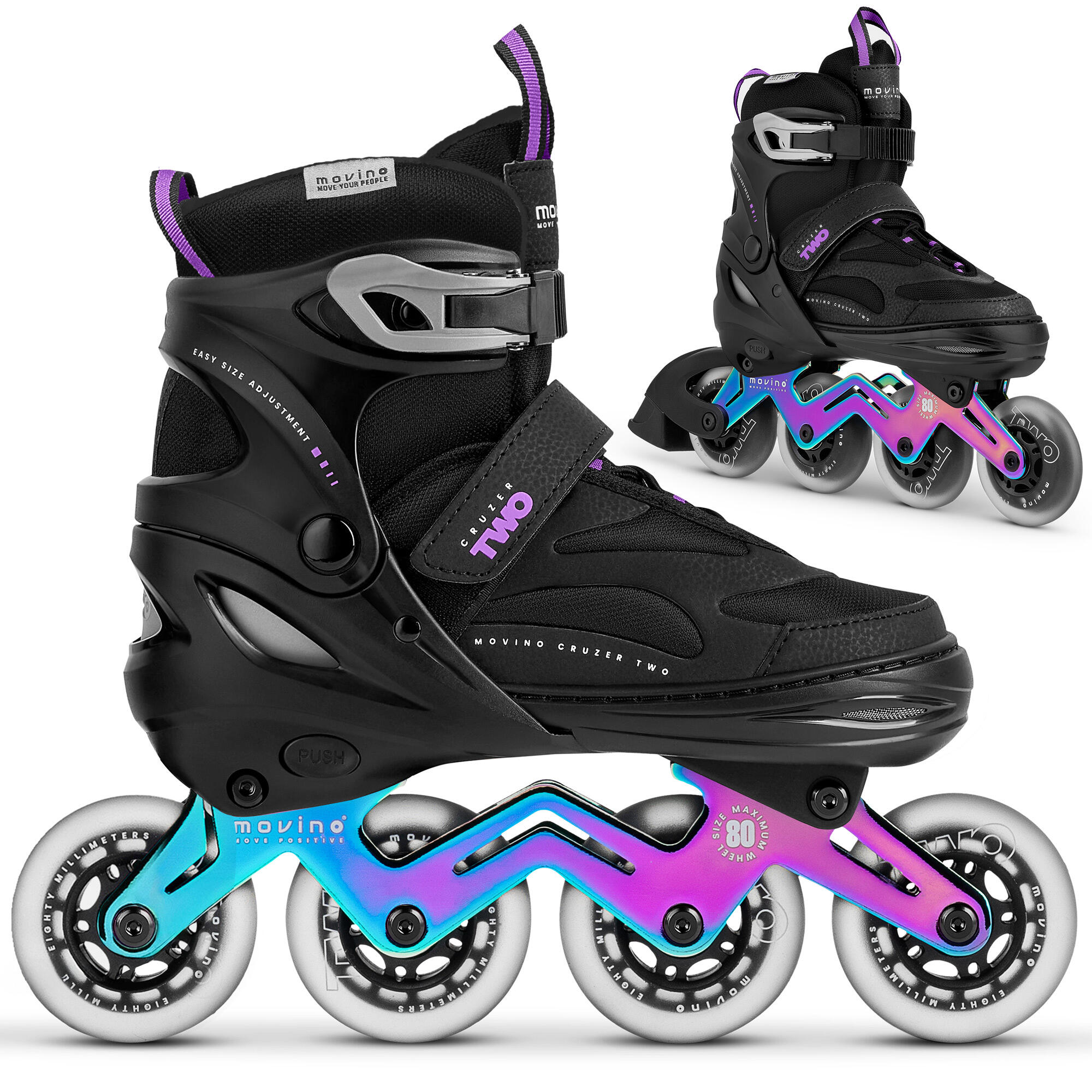 Rolki regulowane fitness Movino Cruzer Two (Black-Neochrome)