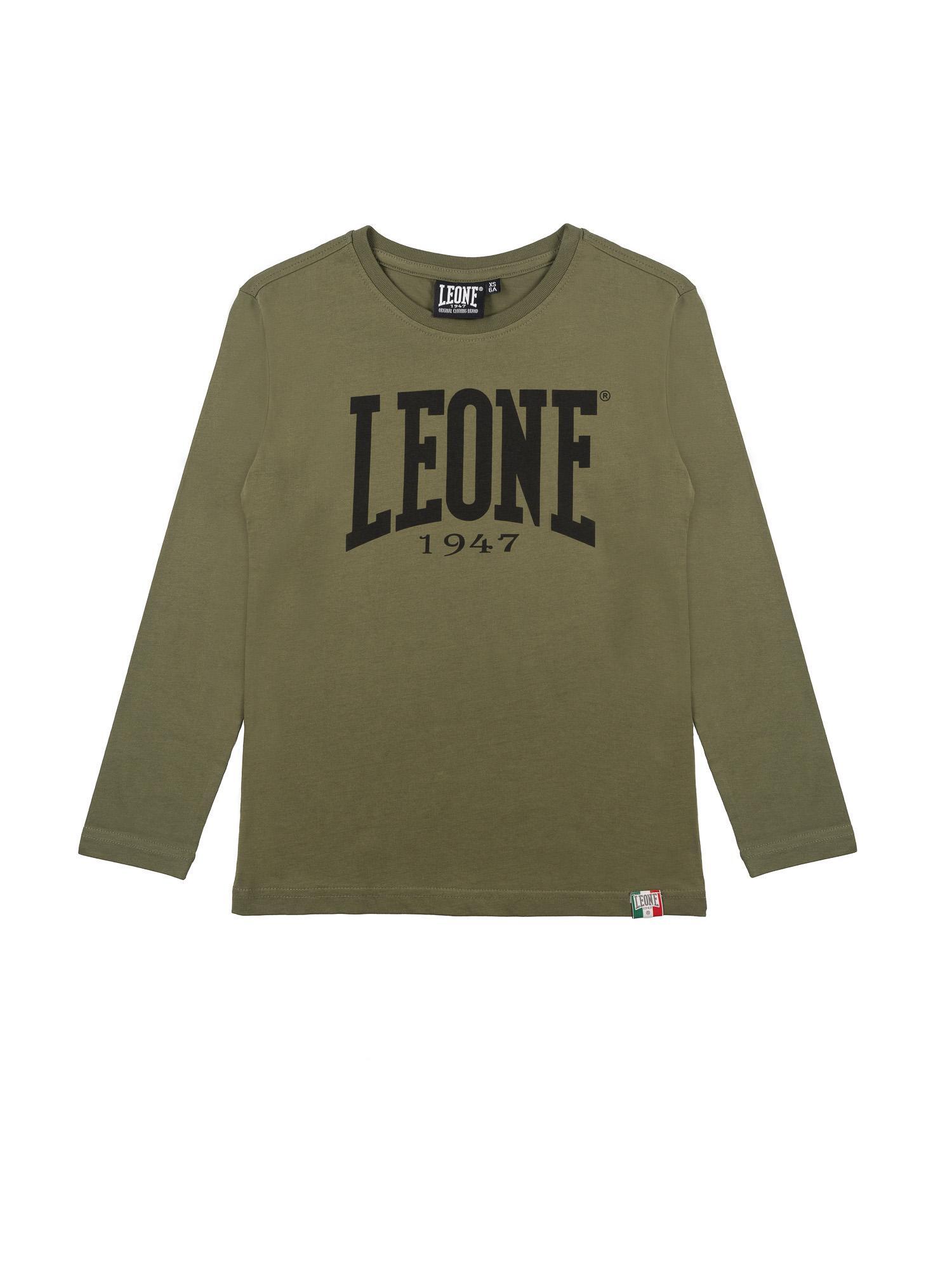 Leone 1947 Basic Langarm-T-Shirt z dużym logo dla Kinder