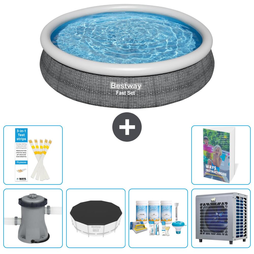 BESTWAY Basen Fast Set Okrągły - 366x76 cm - 7-częściowy S264
