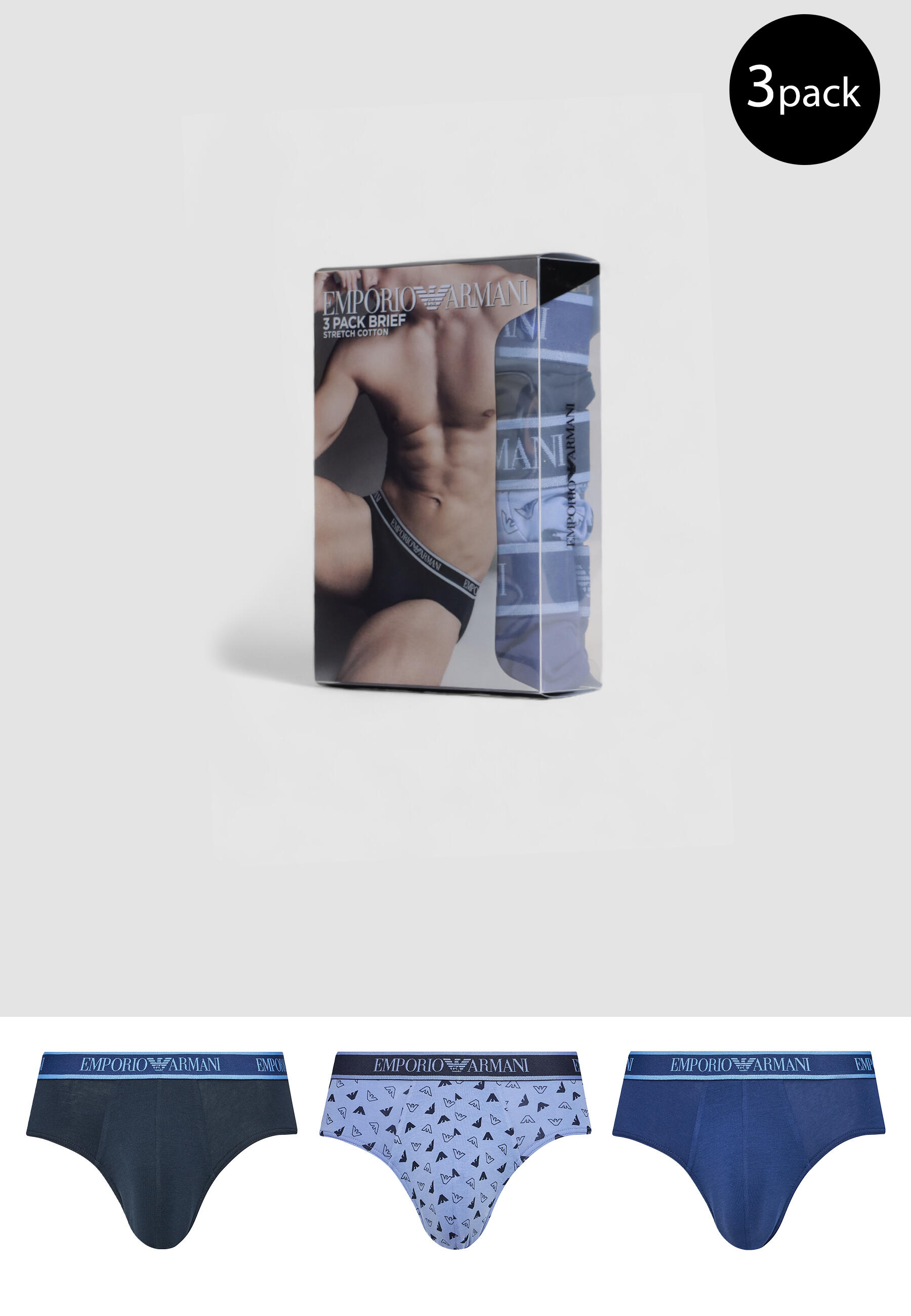 Slipy Mężczyzna EMPORIO ARMANI CONNECTED 3 PACK BRIEF