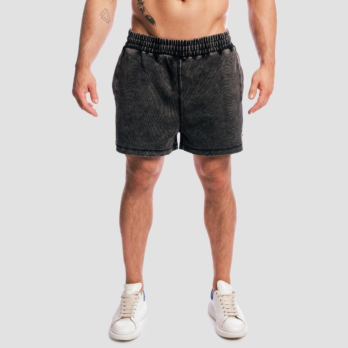 Szorty męskie fitness oversize sprane czarne Aura