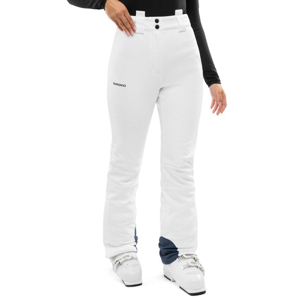 Damskie spodnie narciarskie retro Siroko Zeitlos-W White