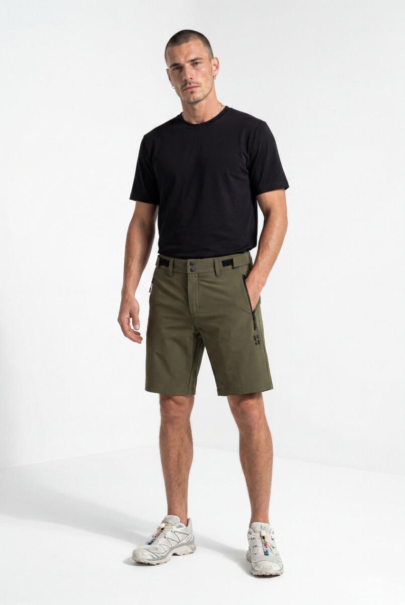 Krótkie Spodenki Outdoorowe - Wędrówki - Unisex - SOLX - Oliwkowozielony