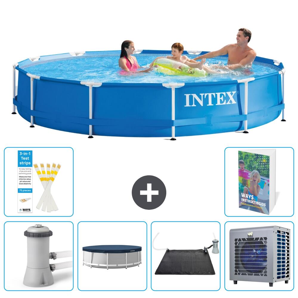 INTEX Basen ze stelażem Okrągły - 366x76 cm - 7-częściowy S176