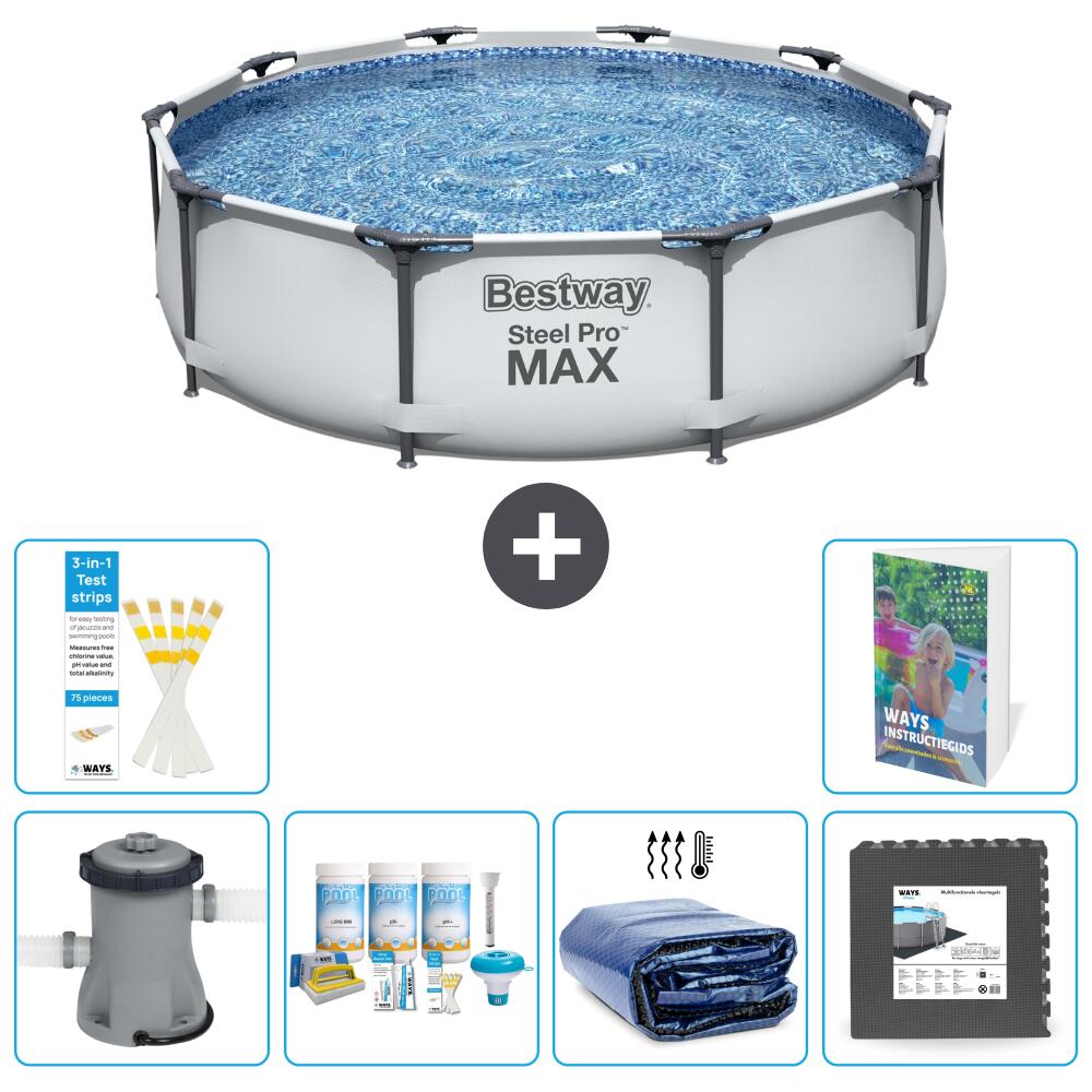 BESTWAY Basen Steel Pro MAX Okrągły - 305x76 cm - 7-częściowy S233