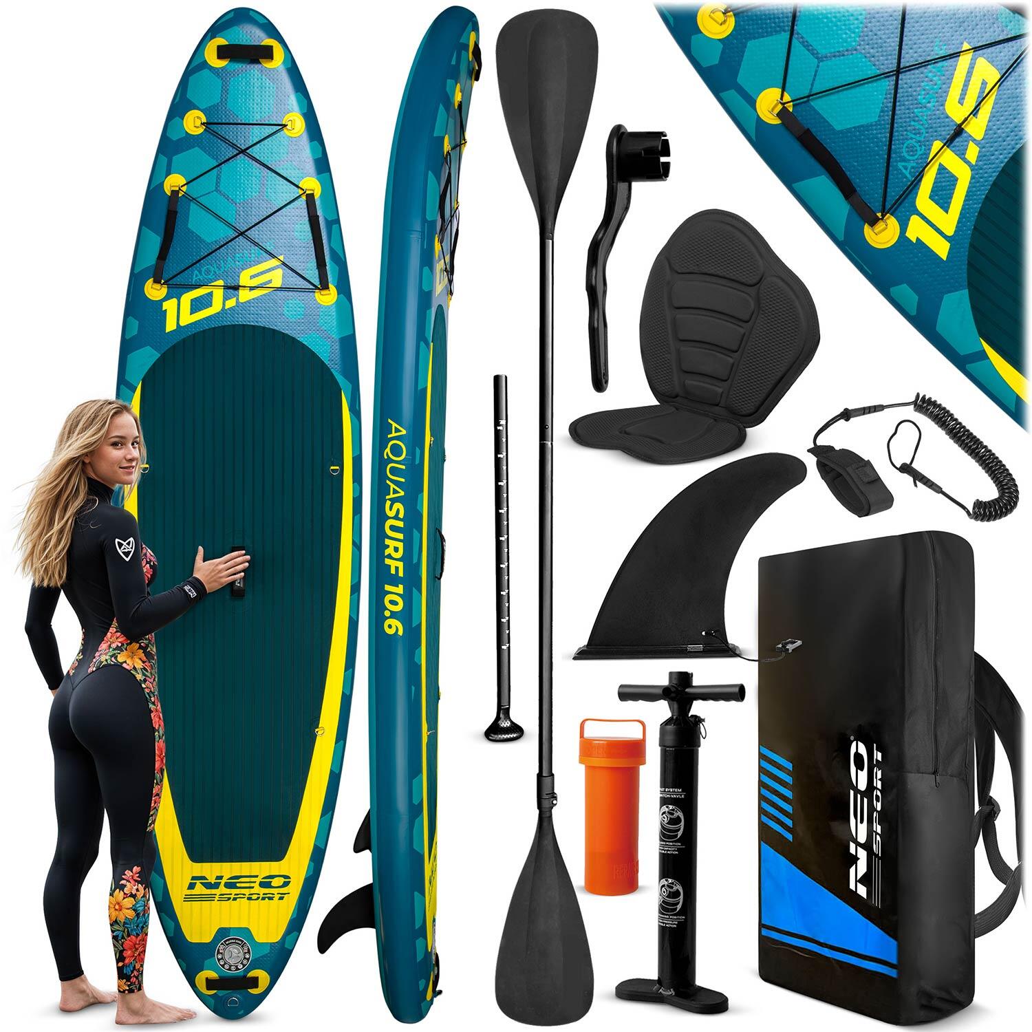 Deska Sup do pływania Neo-sport Aquasurf pompowana Stand Up Paddle 320cm zestaw