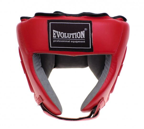 Kask bokserski Evolution Professional Equipment meczowy skórzany Pro Red