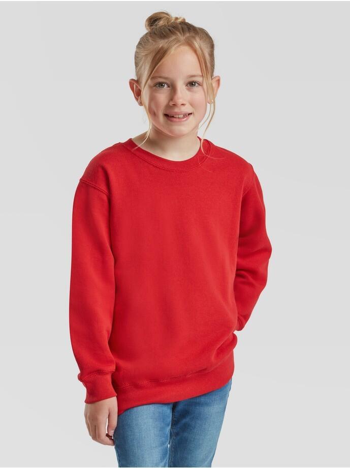 Fruit Of The Loom Kids Classic Set-in Sweat Aweatshirt Rojo