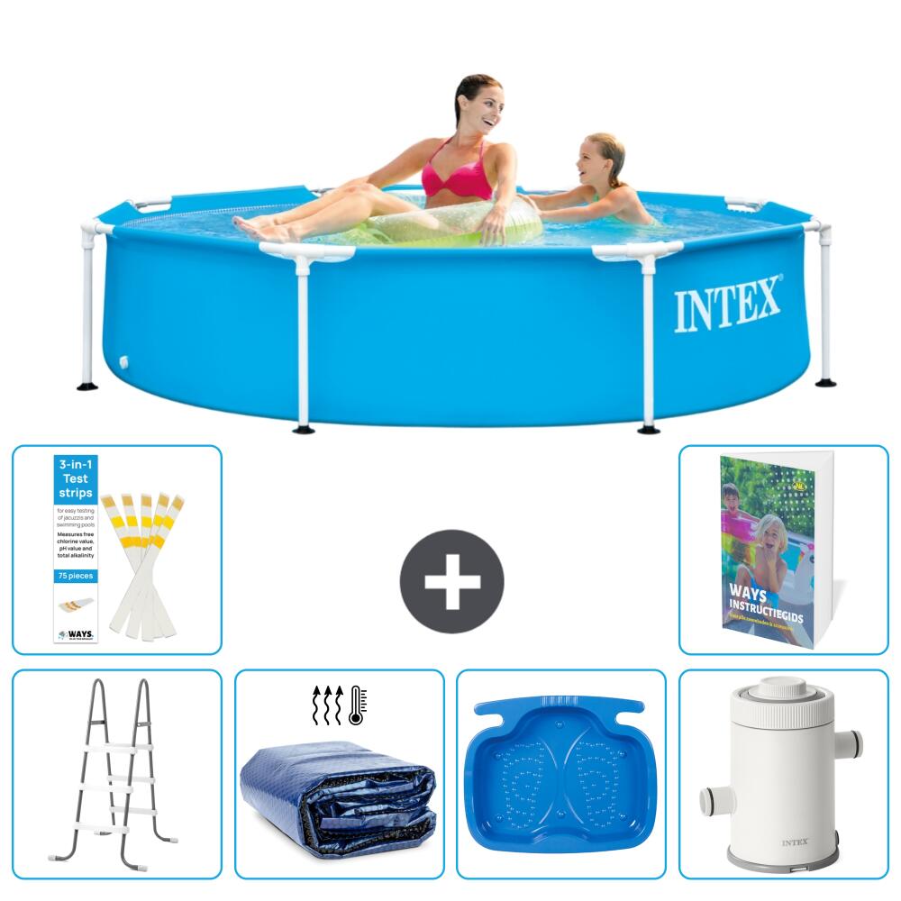 INTEX Basen ze stelażem Okrągły - 244x51 cm - 7-częściowy S144