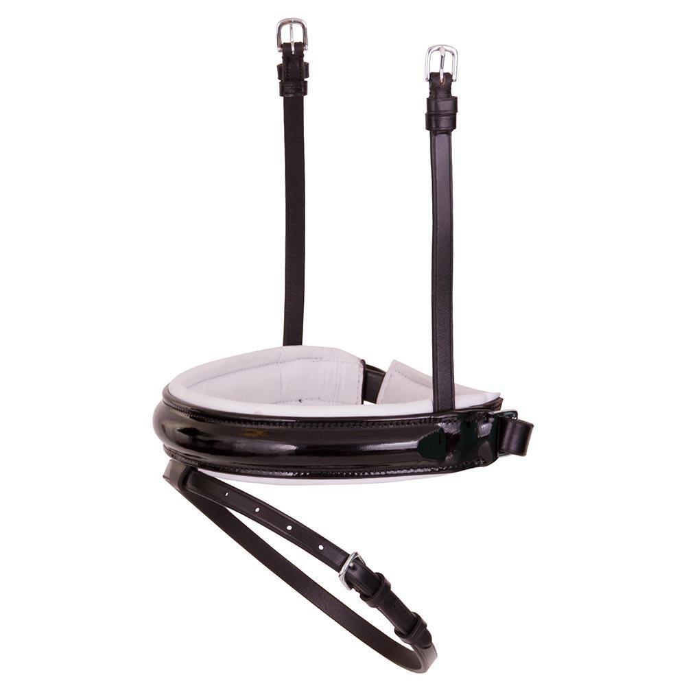 Nachrapnik z szerokiej skóry lakierowanej BR Equitation Pull-back Laquer