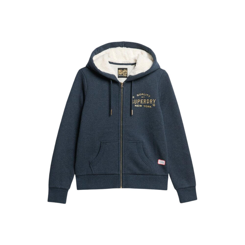 Kurtka z kapturem z zamkiem i metalowym logo dla kobiet Superdry Luxe