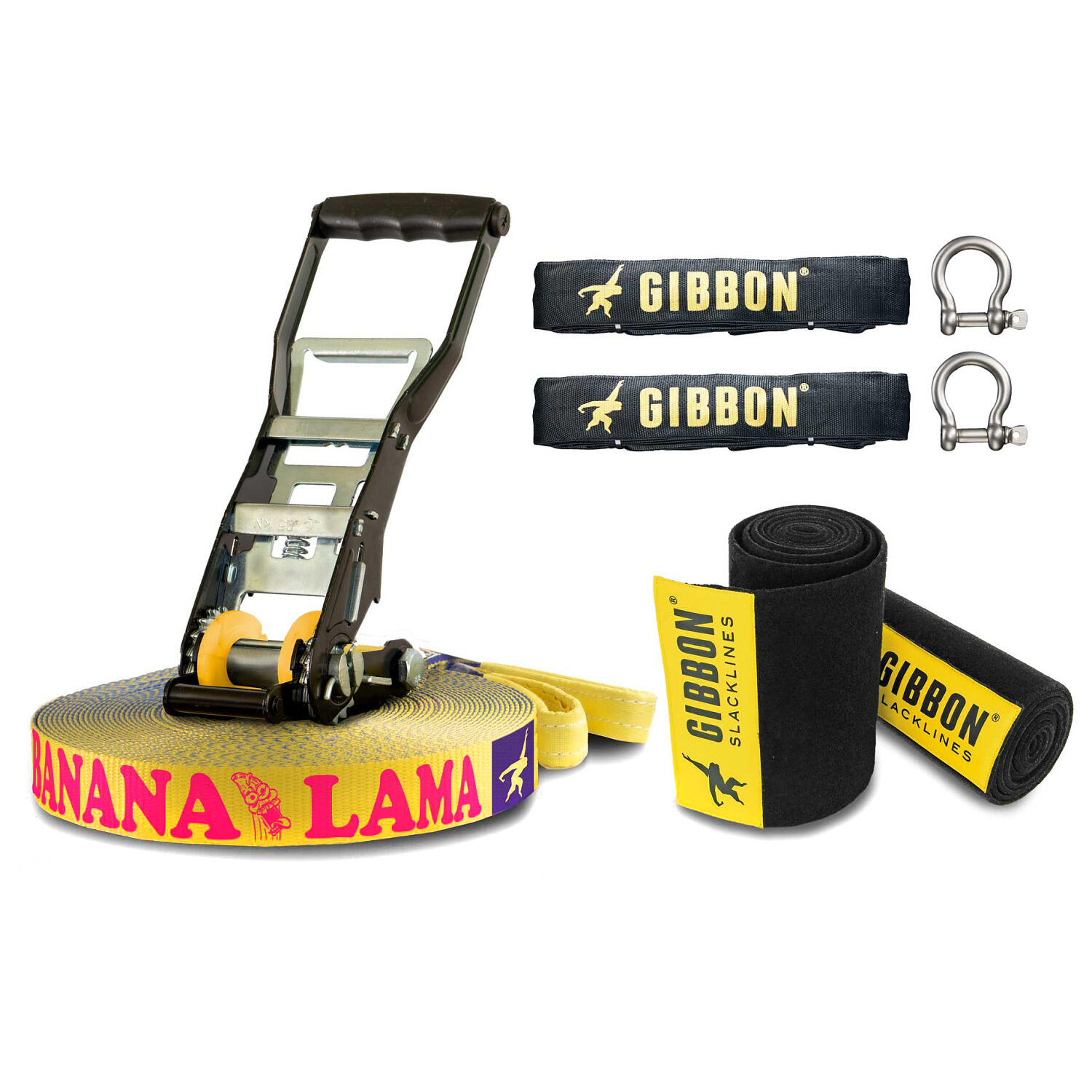Slackline BANANALAMA XL z zabezpieczeniem drzewa - Slackline - Żółty