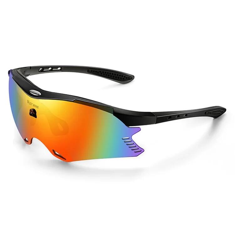 Okulary przeciwsłoneczne UV400 AntiUV Wiatroszczelne Czarne / Soczewki Kolorowe
