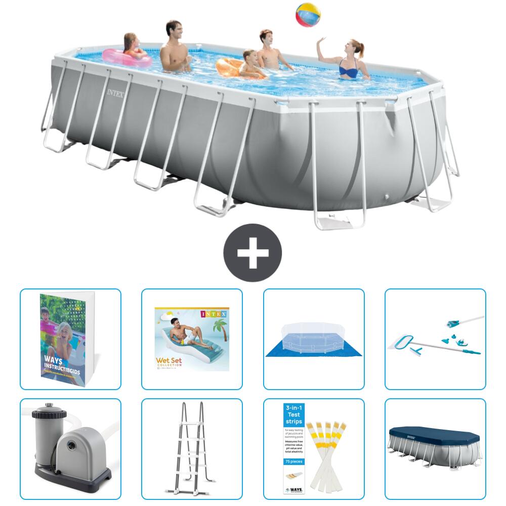 INTEX Basen Prism Frame Owalny - 610x305x122 cm - 9-częściowy S618