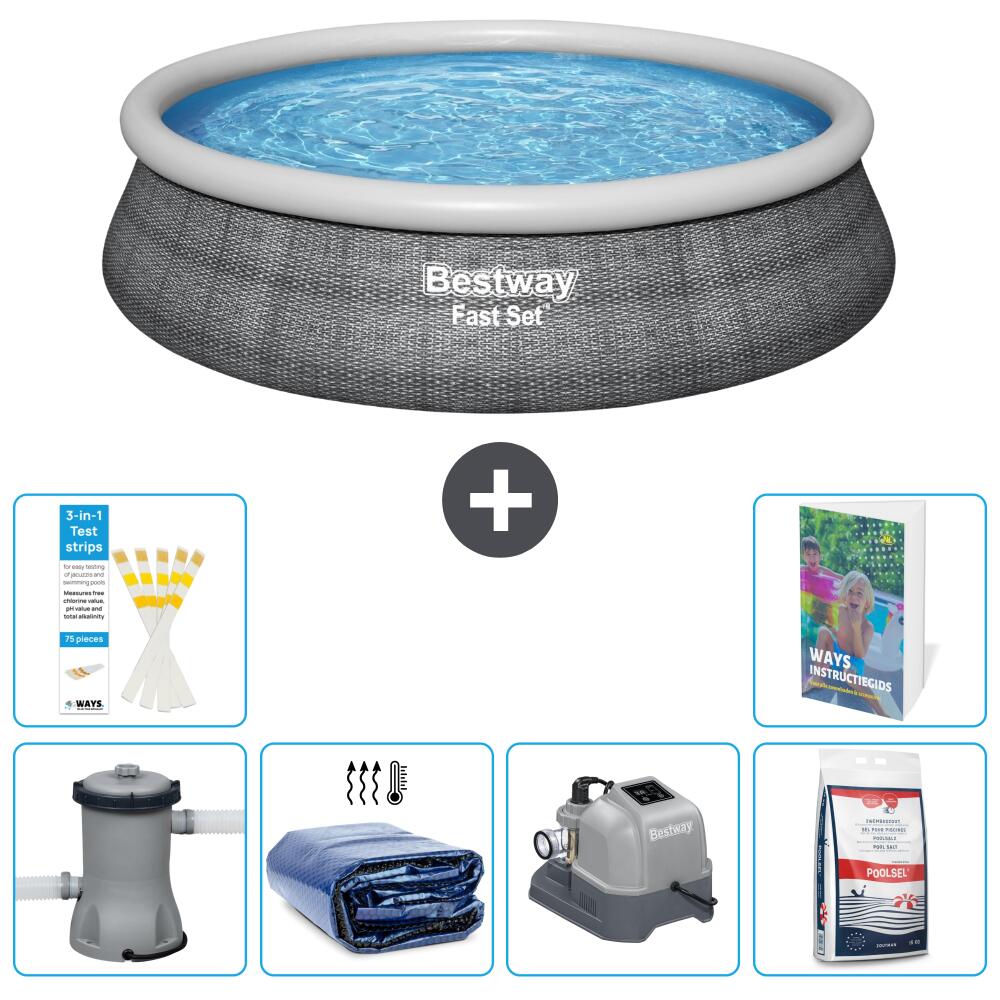 BESTWAY Basen Fast Set Okrągły - 457x84 cm - 7-częściowy S329
