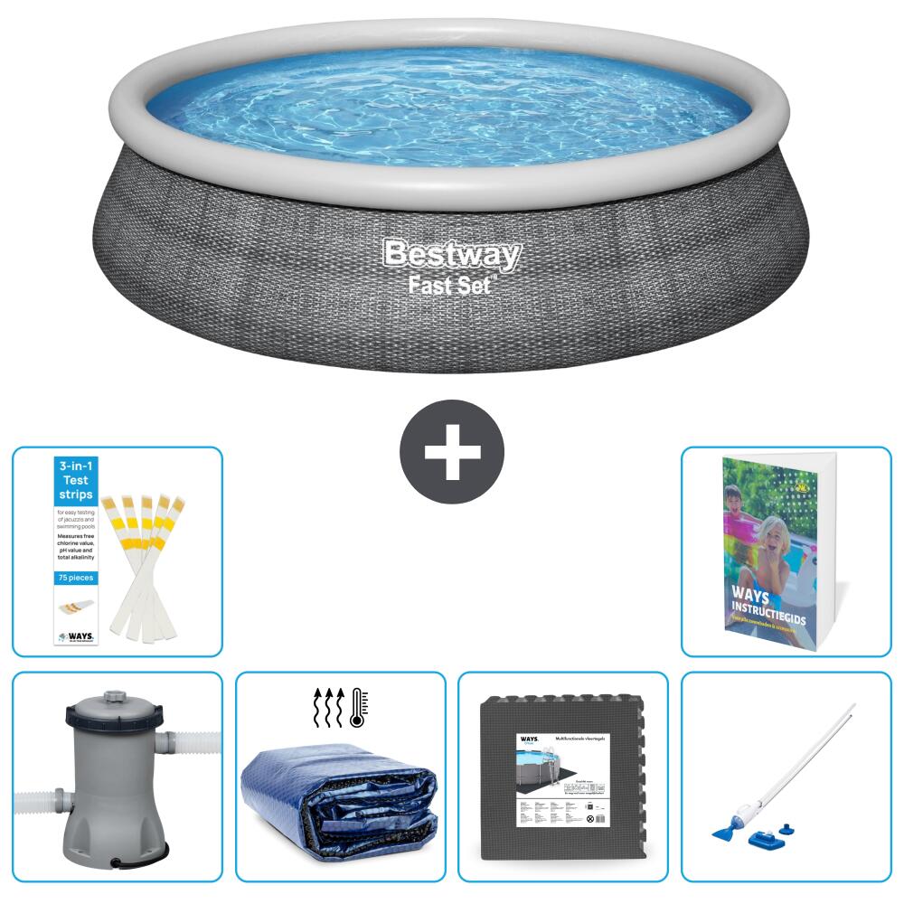 BESTWAY Basen Fast Set Okrągły - 457x84 cm - 7-częściowy S315
