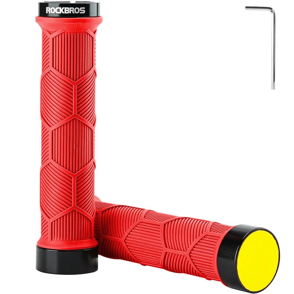 Gripy rowerowe Rockbros z odblaskiem - czerwone