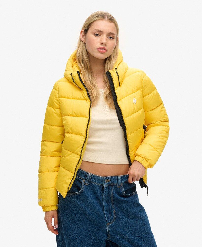 Kurtka pikowana z kapturem w stylu sportowym SUPERDRY