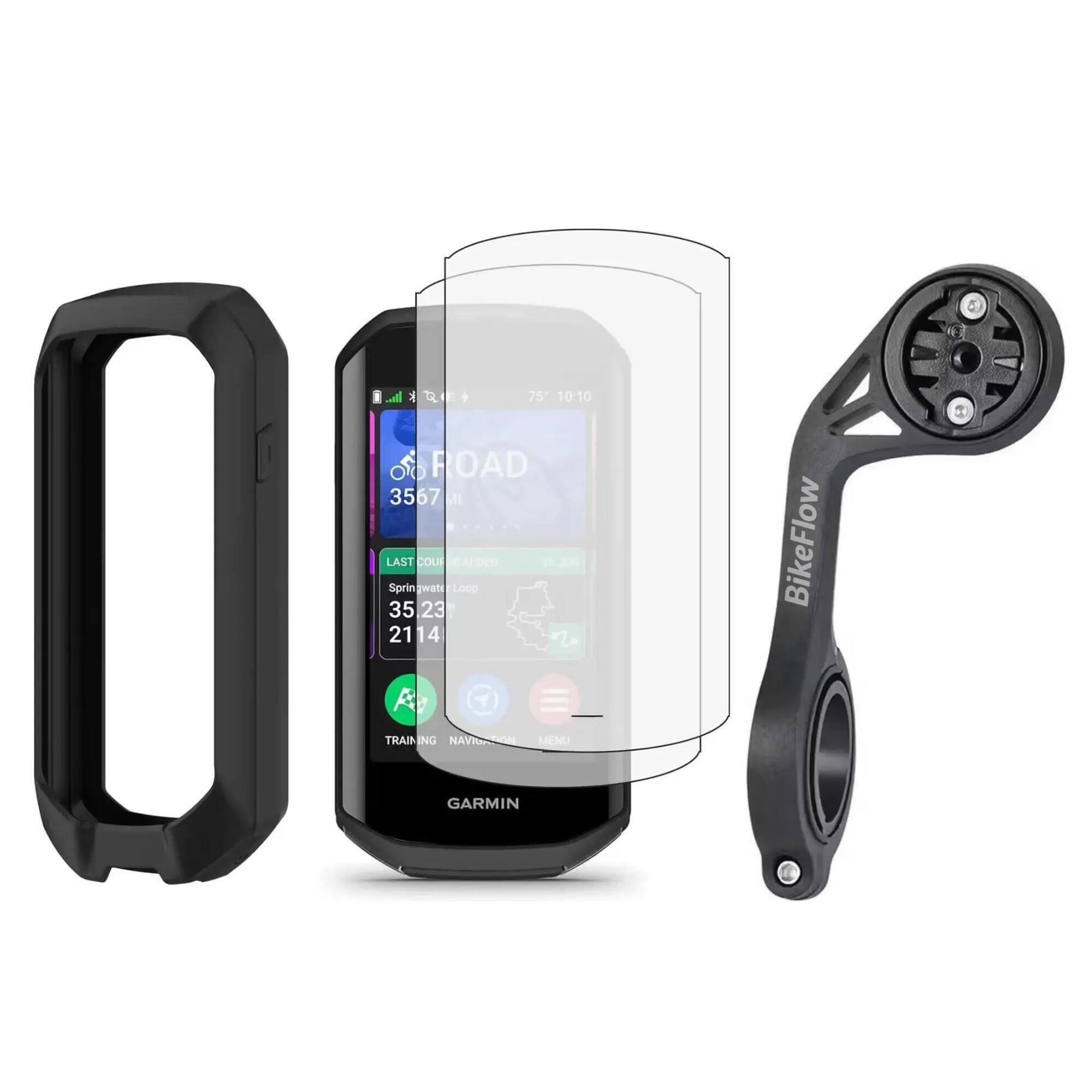 Zestaw 3-w-1 Garmin Edge 1050: etui silikonowe  2 folie hydrożelowe  uchwyt XL