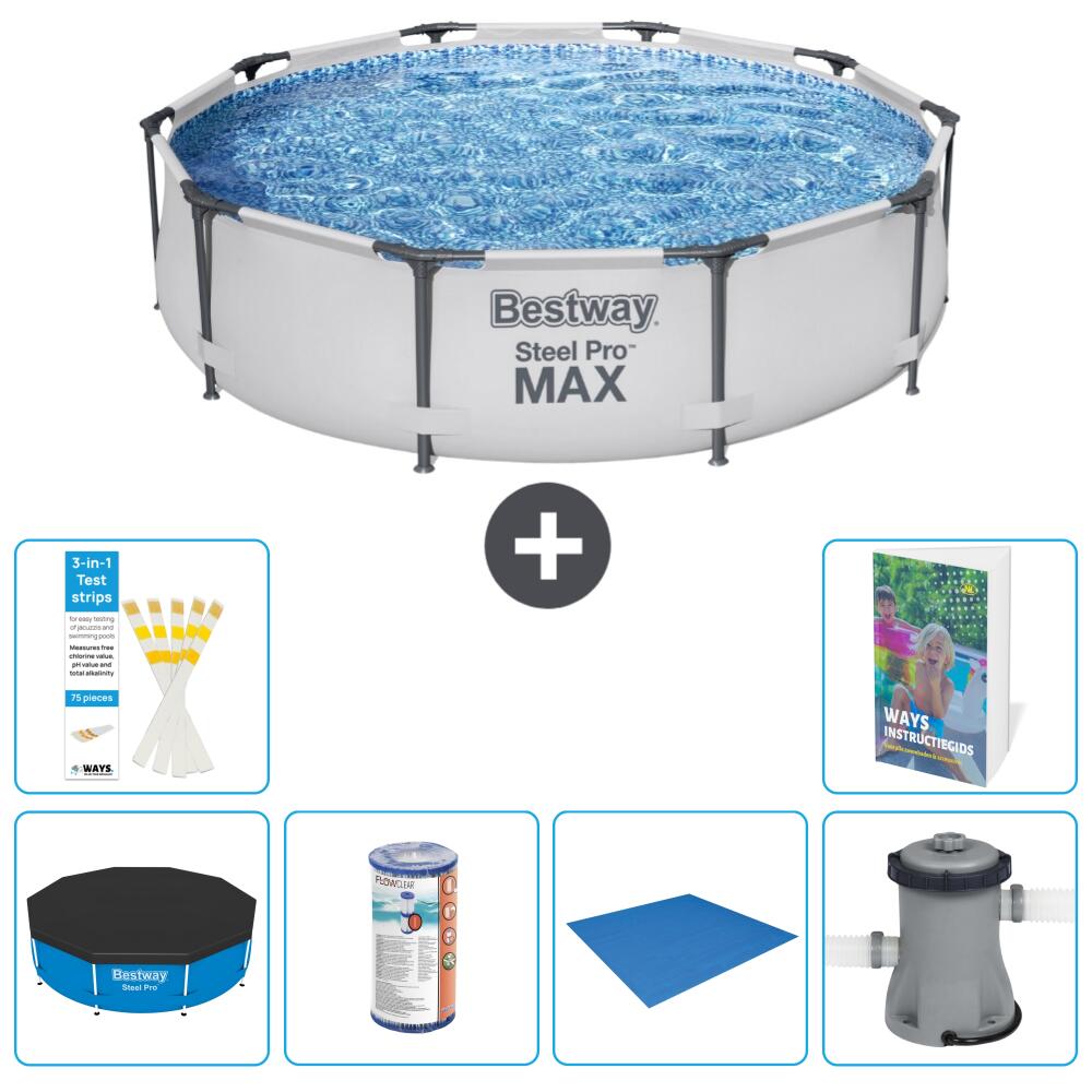 BESTWAY Basen Steel Pro MAX Okrągły - 305x76 cm - 7-częściowy S167