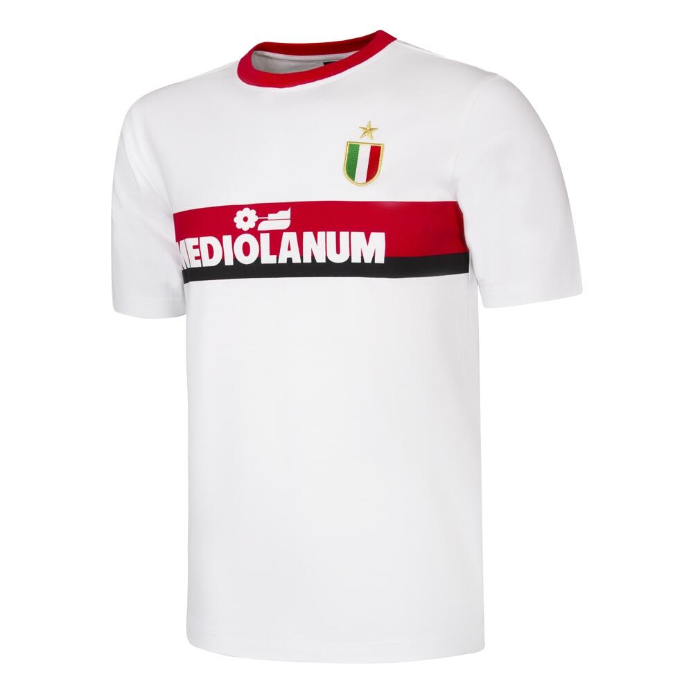 Retro koszulka piłkarska – Męska – AC Milan 1988 Mediolanum – Biały