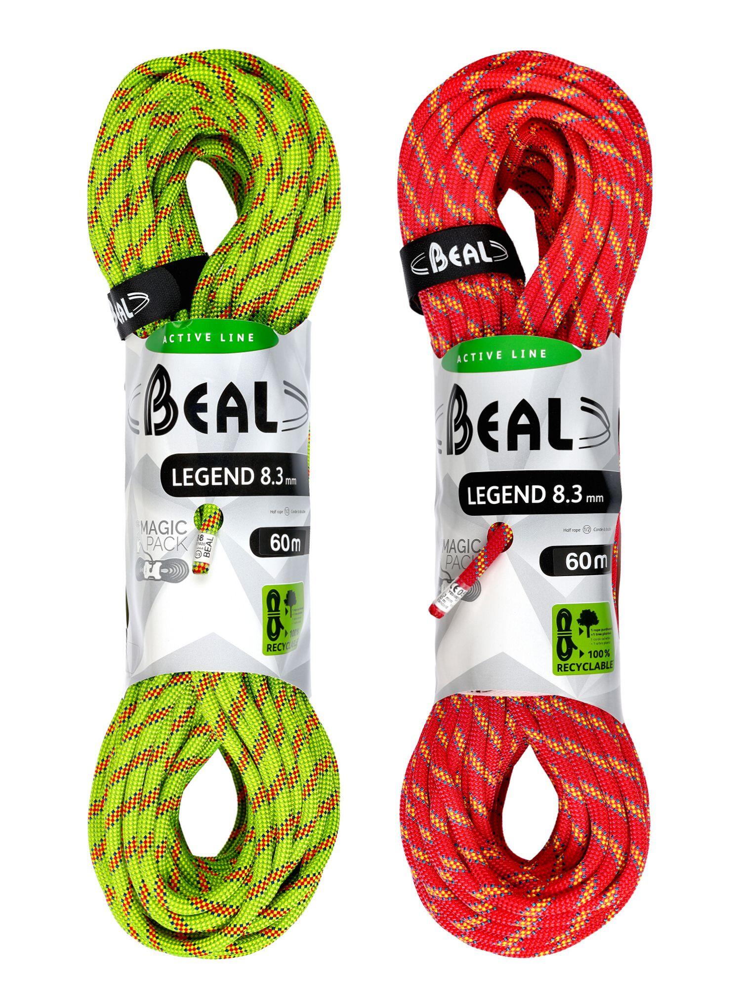 Lina połówkowa Beal Legend 8,3 mm 60m x 2 - green/pink