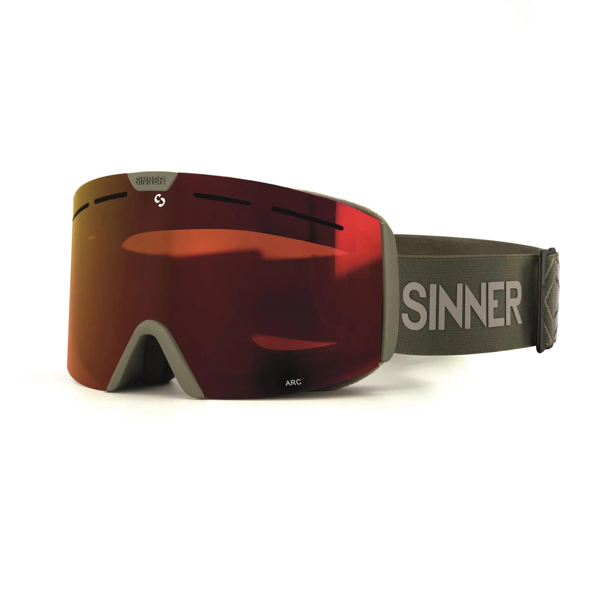 Gogle narciarskie/snowboardowe SINNER Arc S, ciemnozielone, unisex