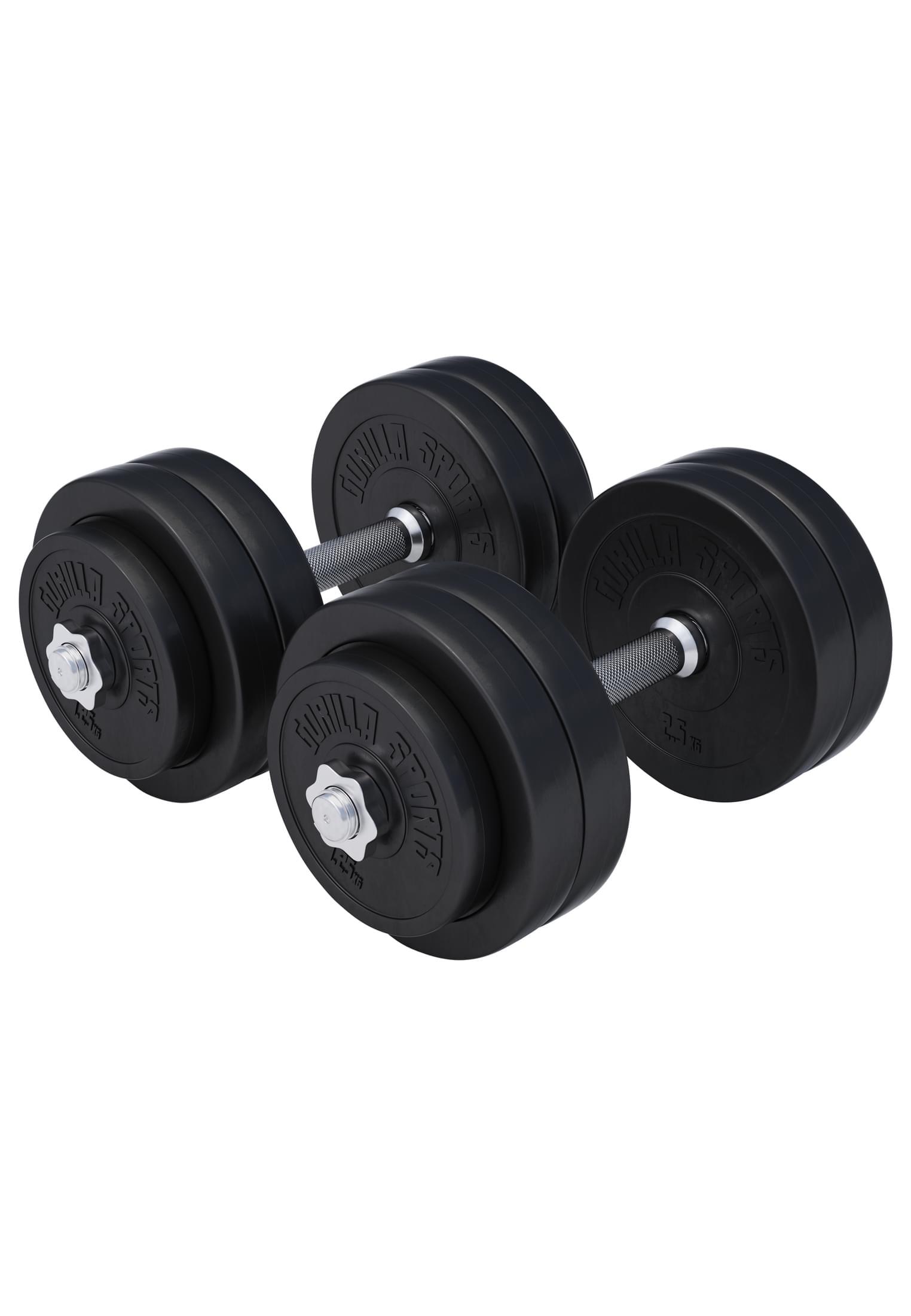 2x 15 kg hantle bitumiczne regulowane 31 mm Gorilla Sports