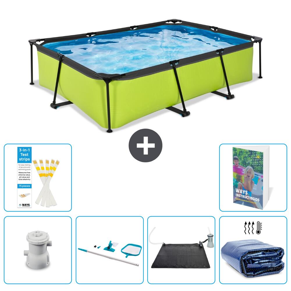 EXIT TOYS Basen Prostokątny - 300x200x65 cm - 7-częściowy S235